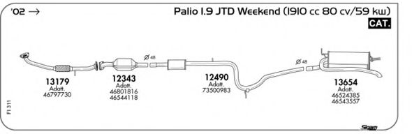 Система выпуска ОГ AKS DASIS SGFI311