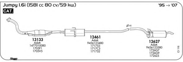 Система выпуска ОГ AKS DASIS SGCI116