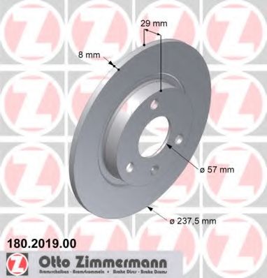 Тормозной диск ZIMMERMANN 180.2019.00