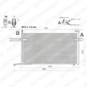 Конденсатор, кондиционер DELPHI TSP0225438