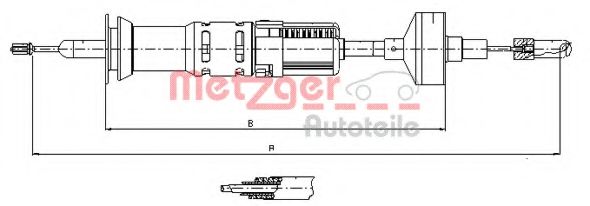 Трос, управление сцеплением METZGER 10.3412