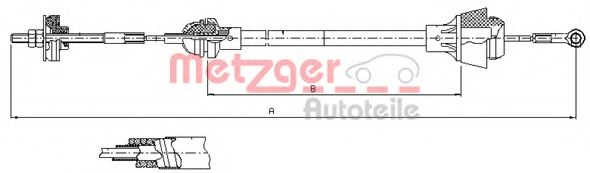 Трос, управление сцеплением METZGER 10.3601