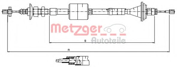 Трос, управление сцеплением METZGER 11.2912