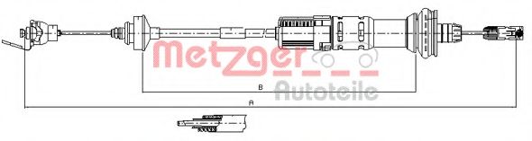 Трос, управление сцеплением METZGER 11.3049