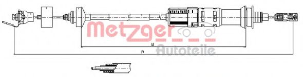 Трос, управление сцеплением METZGER 11.3924