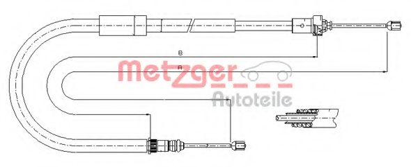 Трос, стояночная тормозная система METZGER 11.6663