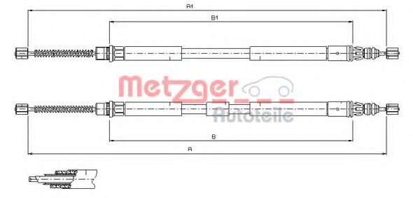 Трос, стояночная тормозная система METZGER 11.6796