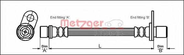 Тормозной шланг METZGER 4112180