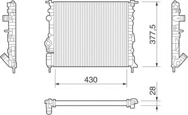 Радиатор, охлаждение двигателя MAGNETI MARELLI 350213261000