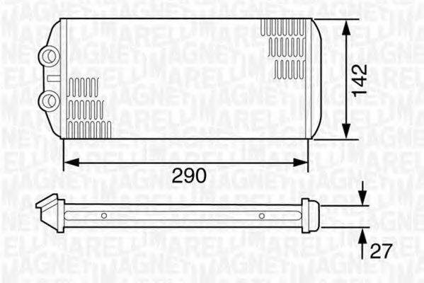 Теплообменник, отопление салона MAGNETI MARELLI 350218306000