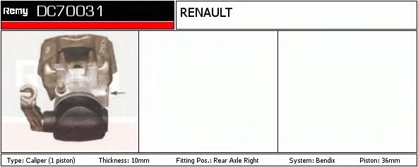 Тормозной суппорт DELCO REMY DC70031