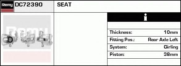 Тормозной суппорт DELCO REMY DC72390