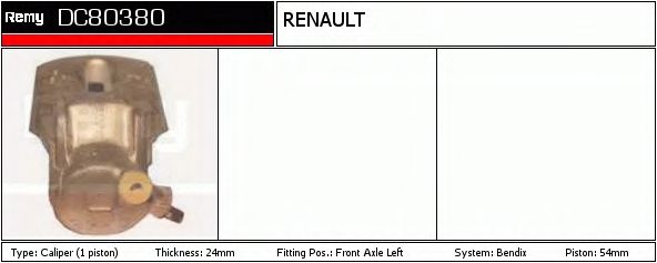 Тормозной суппорт DELCO REMY DC80380