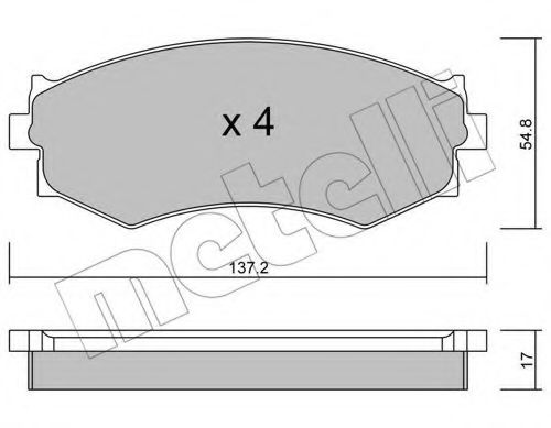 Комплект тормозных колодок, дисковый тормоз METELLI 22-0190-0