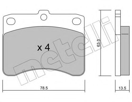 Комплект тормозных колодок, дисковый тормоз METELLI 22-0201-0