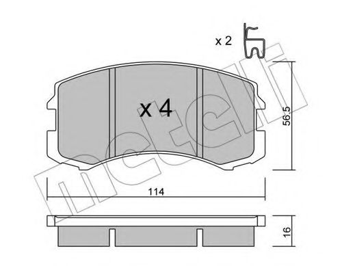 Комплект тормозных колодок, дисковый тормоз METELLI 22-0736-0