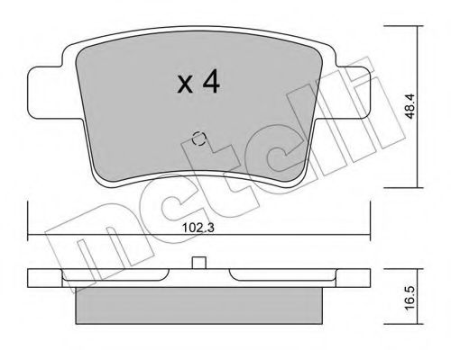 Комплект тормозных колодок, дисковый тормоз METELLI 22-0801-0