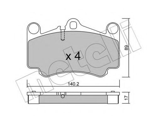 Комплект тормозных колодок, дисковый тормоз METELLI 22-0893-0