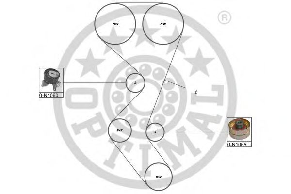 Комплект ремня ГРМ OPTIMAL R1502