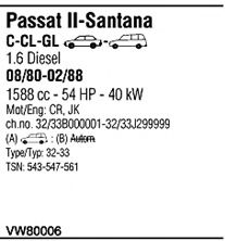 Система выпуска ОГ FONOS VW80006