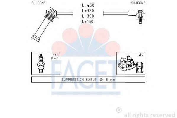 Комплект проводов зажигания FACET 4.9630