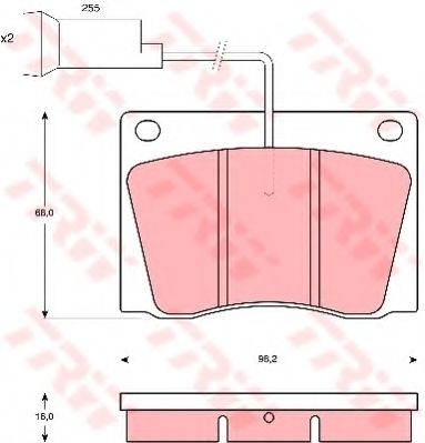 Комплект тормозных колодок, дисковый тормоз TRW GDB569