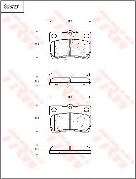 Комплект тормозных колодок, дисковый тормоз TRW GDB7231