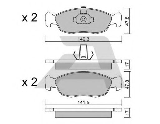 Комплект тормозных колодок, дисковый тормоз AISIN BPCI-1004