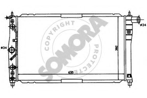 Радиатор, охлаждение двигателя SOMORA 061041