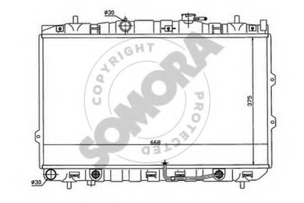 Радиатор, охлаждение двигателя SOMORA 112040B