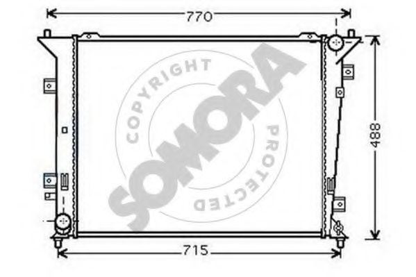 Радиатор, охлаждение двигателя SOMORA 117140B