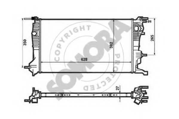 Радиатор, охлаждение двигателя SOMORA 243440