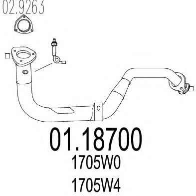 Труба выхлопного газа MTS 01.18700