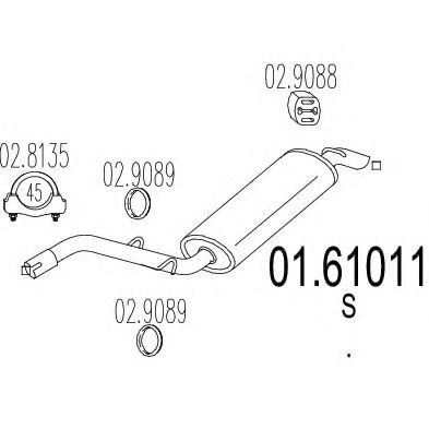 Глушитель выхлопных газов конечный MTS 01.61011