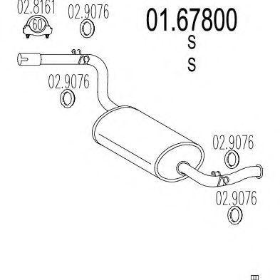 Глушитель выхлопных газов конечный MTS 01.67800