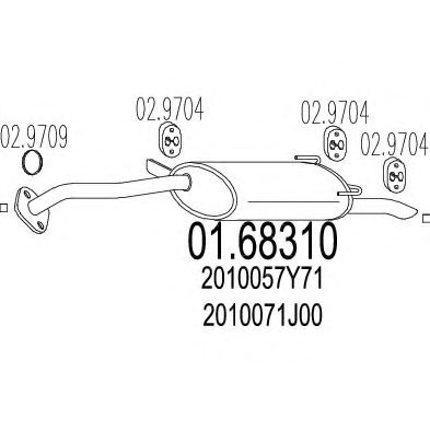 Глушитель выхлопных газов конечный MTS 01.68310