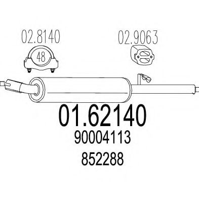 Глушитель выхлопных газов конечный DESCAM 351804