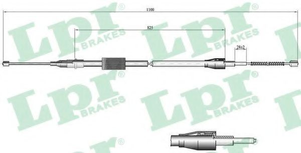 Трос, стояночная тормозная система LPR C0035B