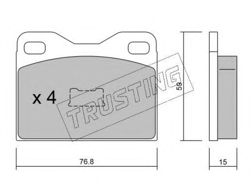 Комплект тормозных колодок, дисковый тормоз TRUSTING 017.0