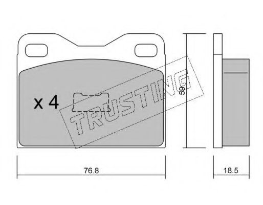 Комплект тормозных колодок, дисковый тормоз TRUSTING 017.2