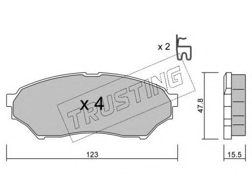Комплект тормозных колодок, дисковый тормоз TRUSTING 412.0