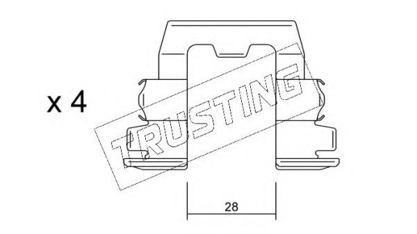 Комплектующие, колодки дискового тормоза TRUSTING KIT.059