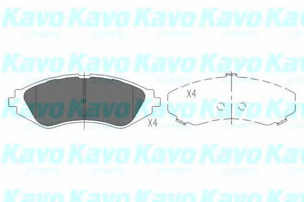 Комплект тормозных колодок, дисковый тормоз KAVO PARTS KBP-1008