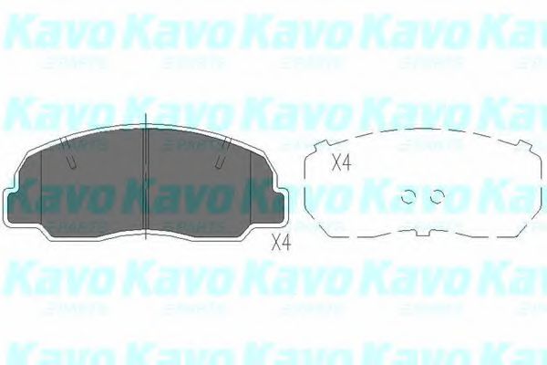 Комплект тормозных колодок, дисковый тормоз KAVO PARTS KBP-1504