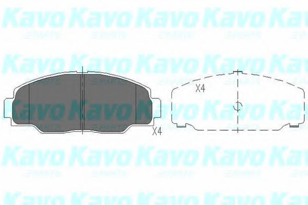 Комплект тормозных колодок, дисковый тормоз KAVO PARTS KBP-9037