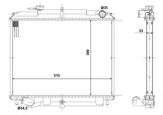 Радиатор, охлаждение двигателя NRF 56083