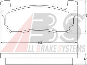 Комплект тормозных колодок, дисковый тормоз A.B.S. 36510