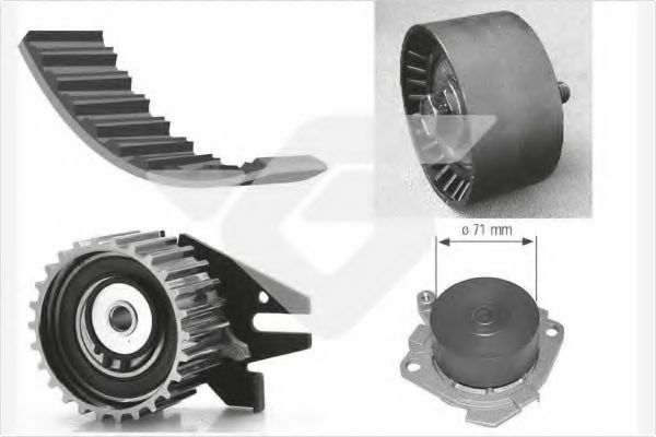 Водяной насос + комплект зубчатого ремня HUTCHINSON KH 277WP25