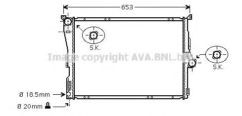 Радиатор, охлаждение двигателя AVA QUALITY COOLING BW2288