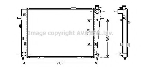 Радиатор, охлаждение двигателя AVA QUALITY COOLING HY2126